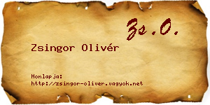 Zsingor Olivér névjegykártya